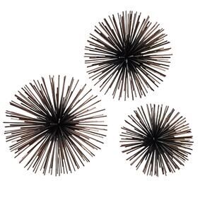 3 Pc MCM Style Decor Metal Art Sculpture Urchin Spore Sputnik Burst Wall Hanging